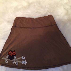 Brown Skirt with Cute Little Owl